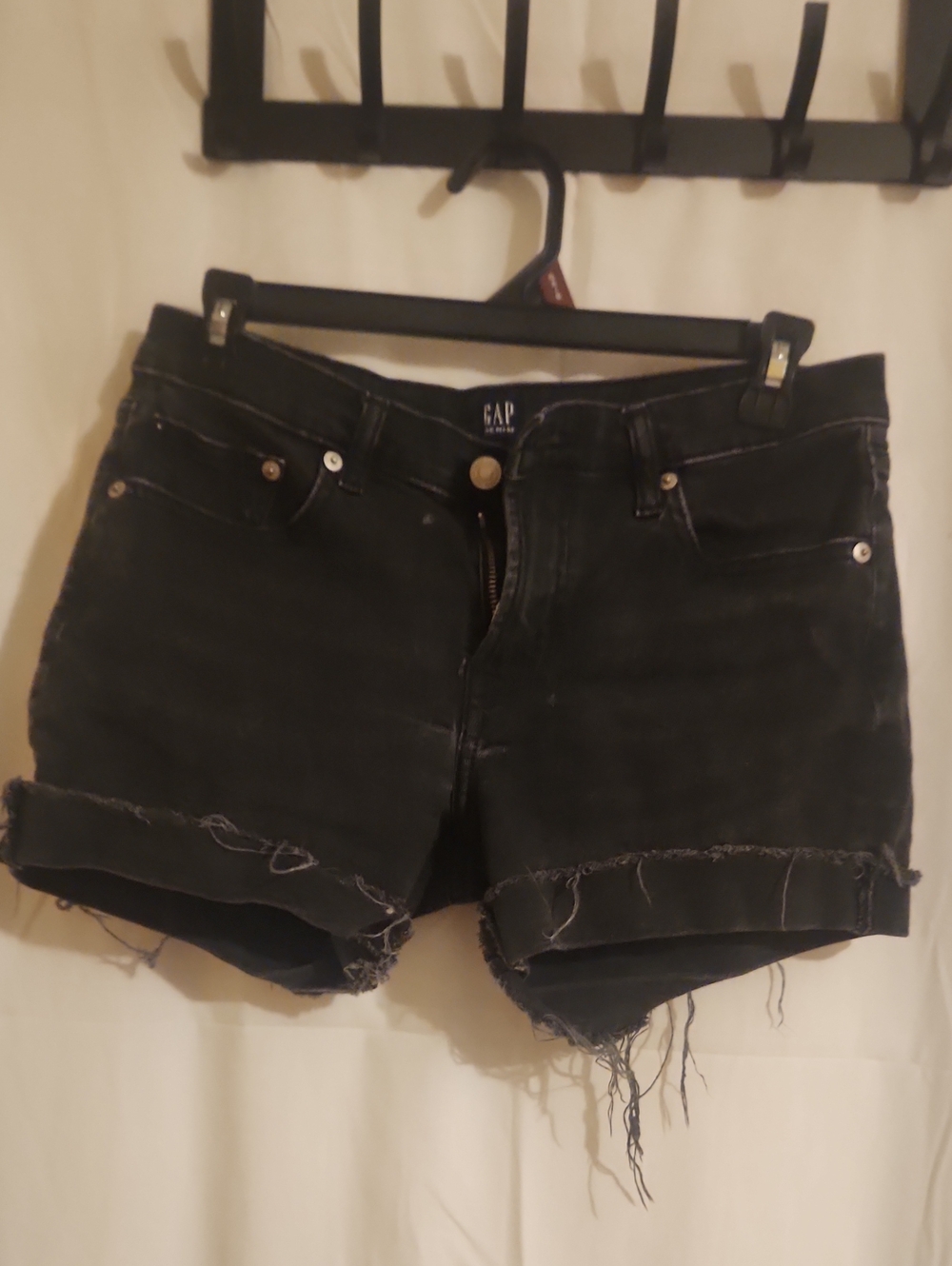GAP Women's Black Denim Roll-Cuff Shorts